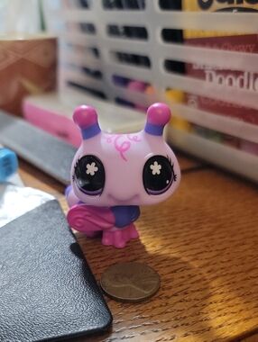 LPS Cute Purple Pink Bug Figurine - Big Eyes